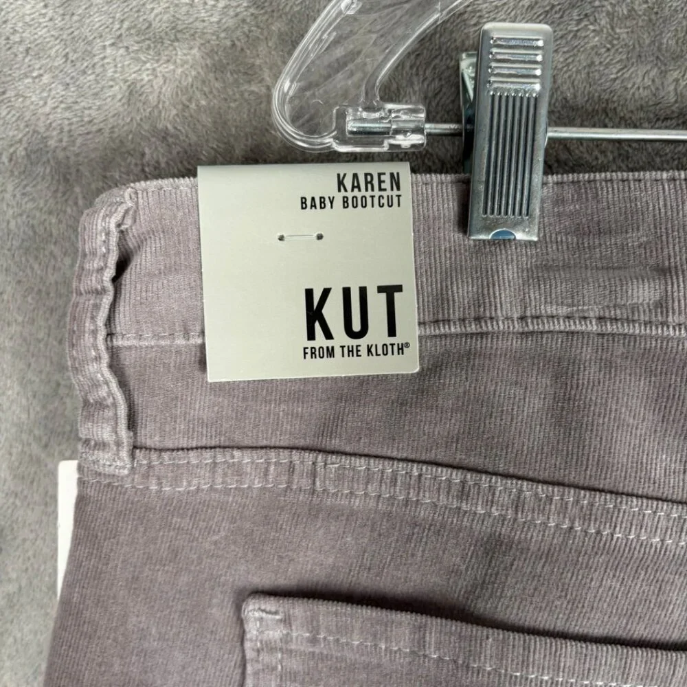 KUT From the Kloth Karen Baby Bootcut Corduroy Pants Women’s 18 Gray Y2K NWT - Picture 8 of 8